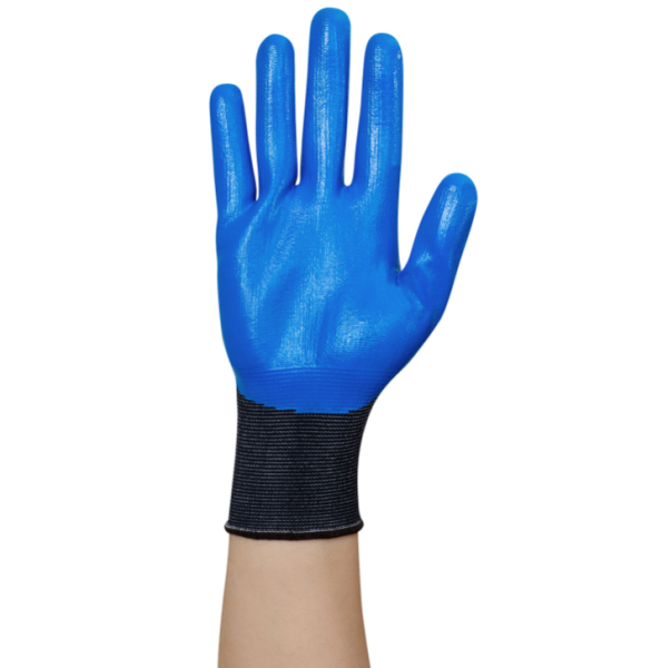 Перчатки полиэфирные прочные эластичные 1 пара, 15 класс, размер 9, покрытие - облив РЕЛЬЕФНЫЙ ЛАТЕКС